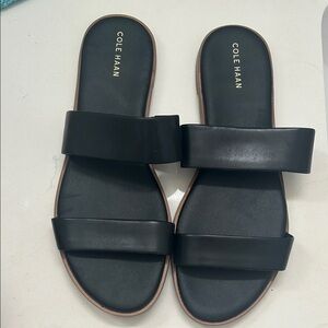 Cole Haan Women's Double Strap Black Sandals